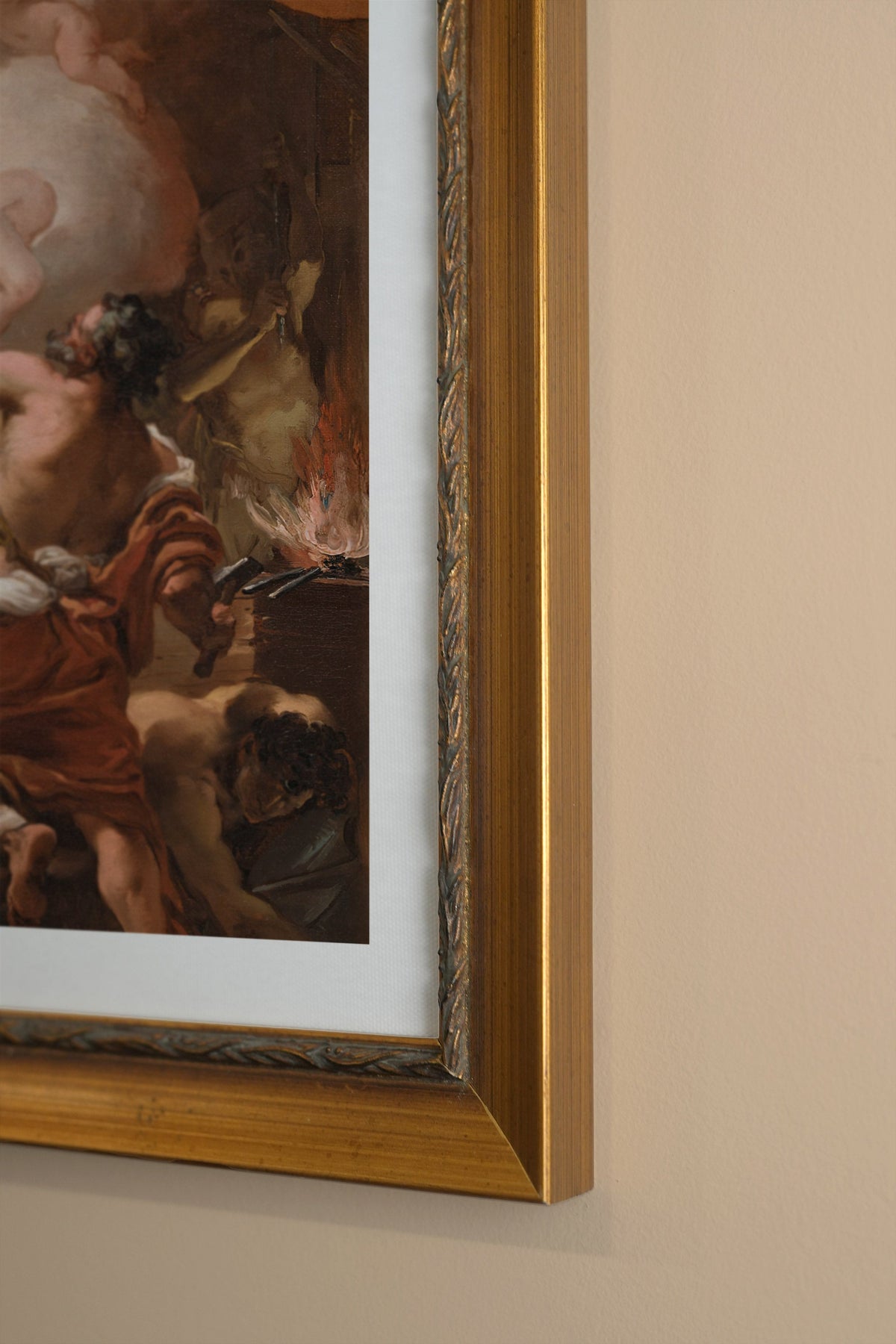L'ÉVEIL DES ANGES, CADRE VINTAGE OR