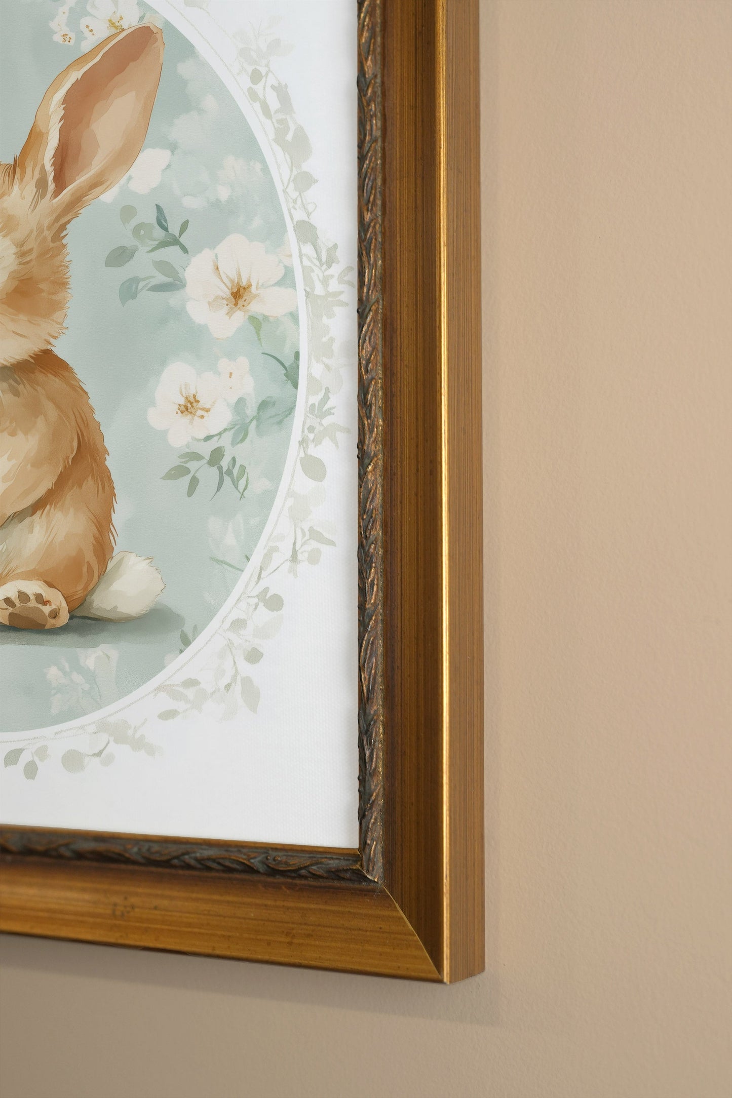 PETIT LAPIN DORÉ, CADRE VINTAGE OR