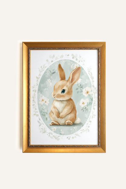 PETIT LAPIN DORÉ, CADRE VINTAGE OR