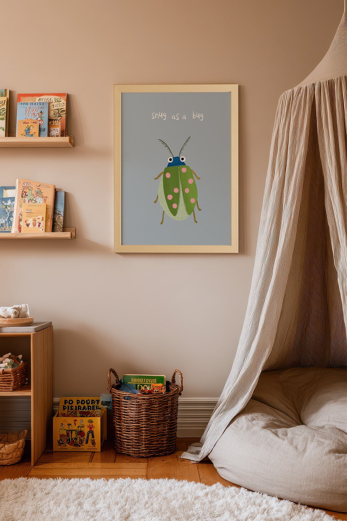 Coccinelle Douillette, Toile rigide encadrée
