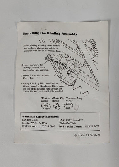 MSR Denali Llama Snowshoe Binding & Crampon Replacement Kit for Right Foot