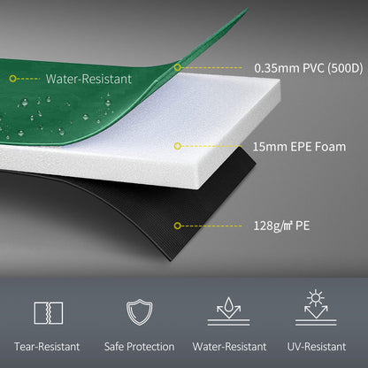 ⌀8ft Trampoline Pad ⌀96" Spring Safety Replacement Gym Bounce Jump Cover EPE Foam, No Holes for Pole, Blue