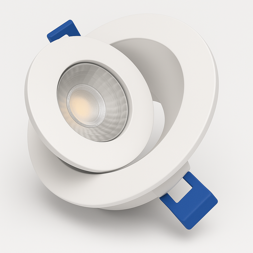4″ Gimbal LED Pot Light — 360° Adjustable / 90° Tilt (Sloped Ceiling) | 5CCT, Canless IC Rated