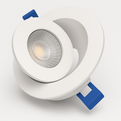 4″ Gimbal LED Pot Light — 360° Adjustable / 90° Tilt (Sloped Ceiling) | 5CCT, Canless IC Rated