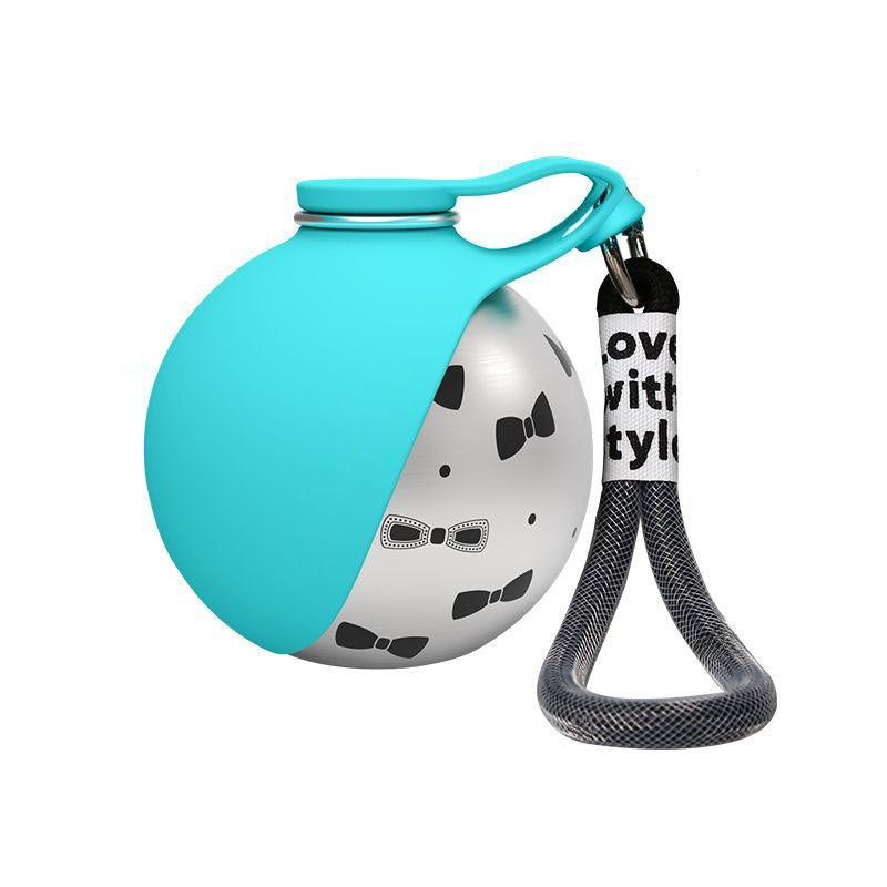 Portable Dog Water Bottle 10oz Stainless Steel Travel Dog Water Dispenser With Bowl No-Spill Puppy Water Bottle For Walking Hiking Small Dog Water Bottle