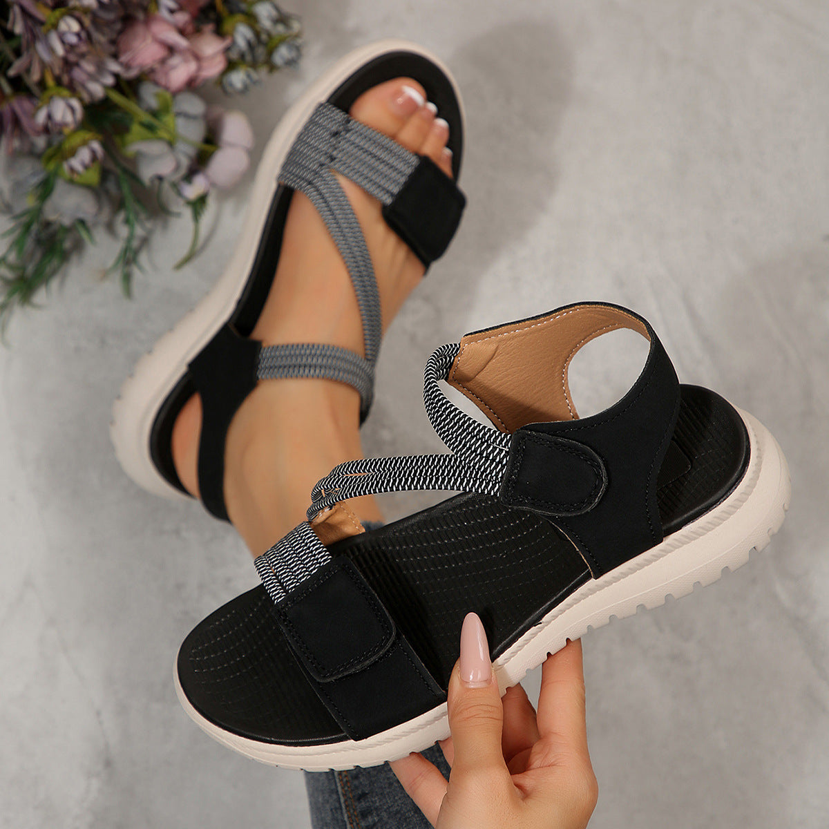 Women's Cloth Platform Beach Sandals