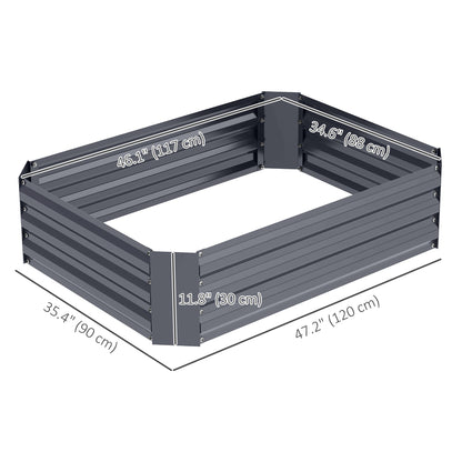 Galvanized Raised Garden Bed, 4' x 3' x 1' Outdoor Metal Planter Box, Raised Bed for Growing Flowers and Herbs