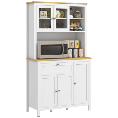 Brooks 71" 5-Door Kitchen/Storage Cabinet with Adjustable Shelves-White