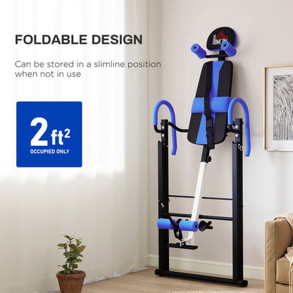Folding Inversion Table, 20°/40°/60° Adjustable, with Safety Belt and Waist Pad for Back Pain Relief