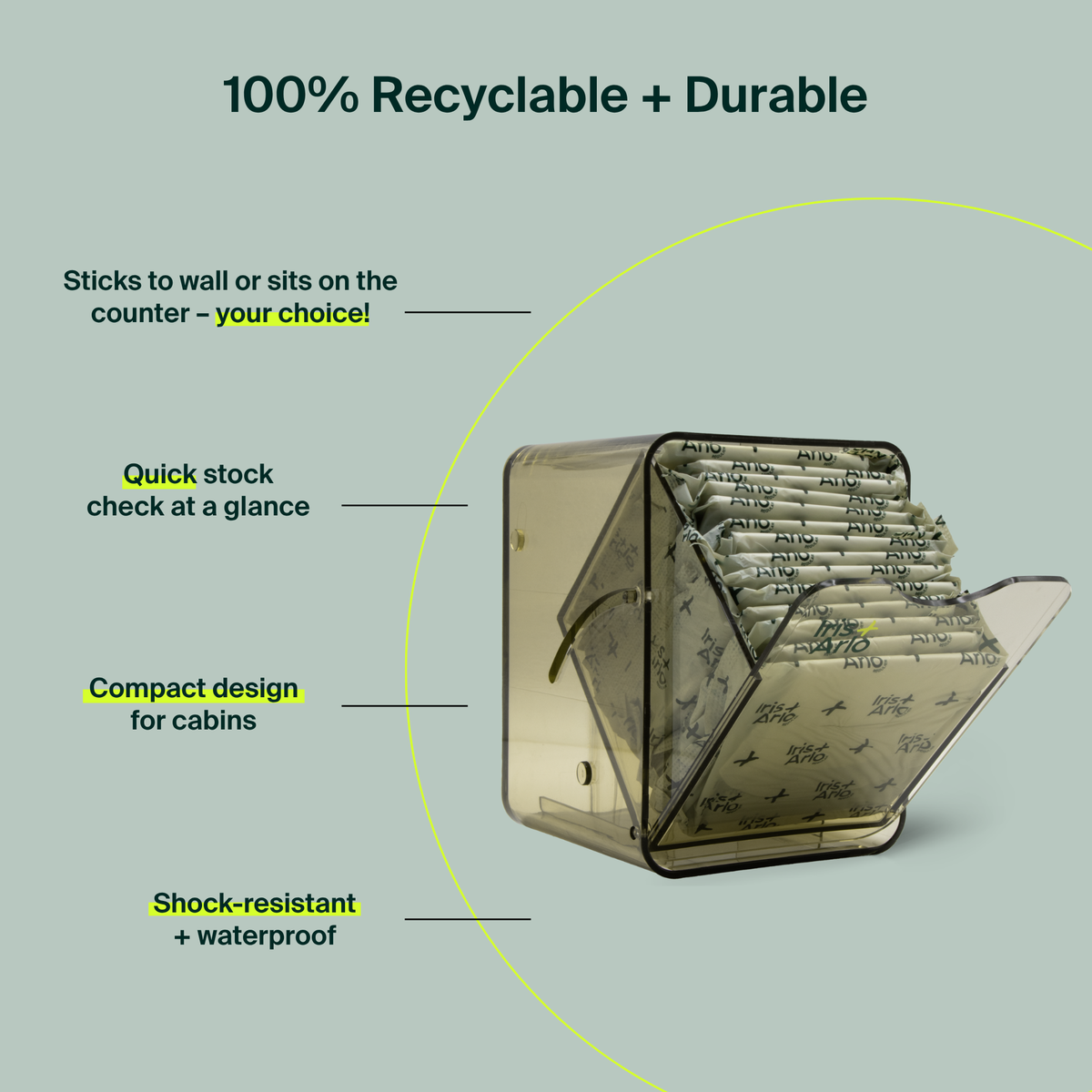 Recycled Plexiglass Cabin Dispenser - Small