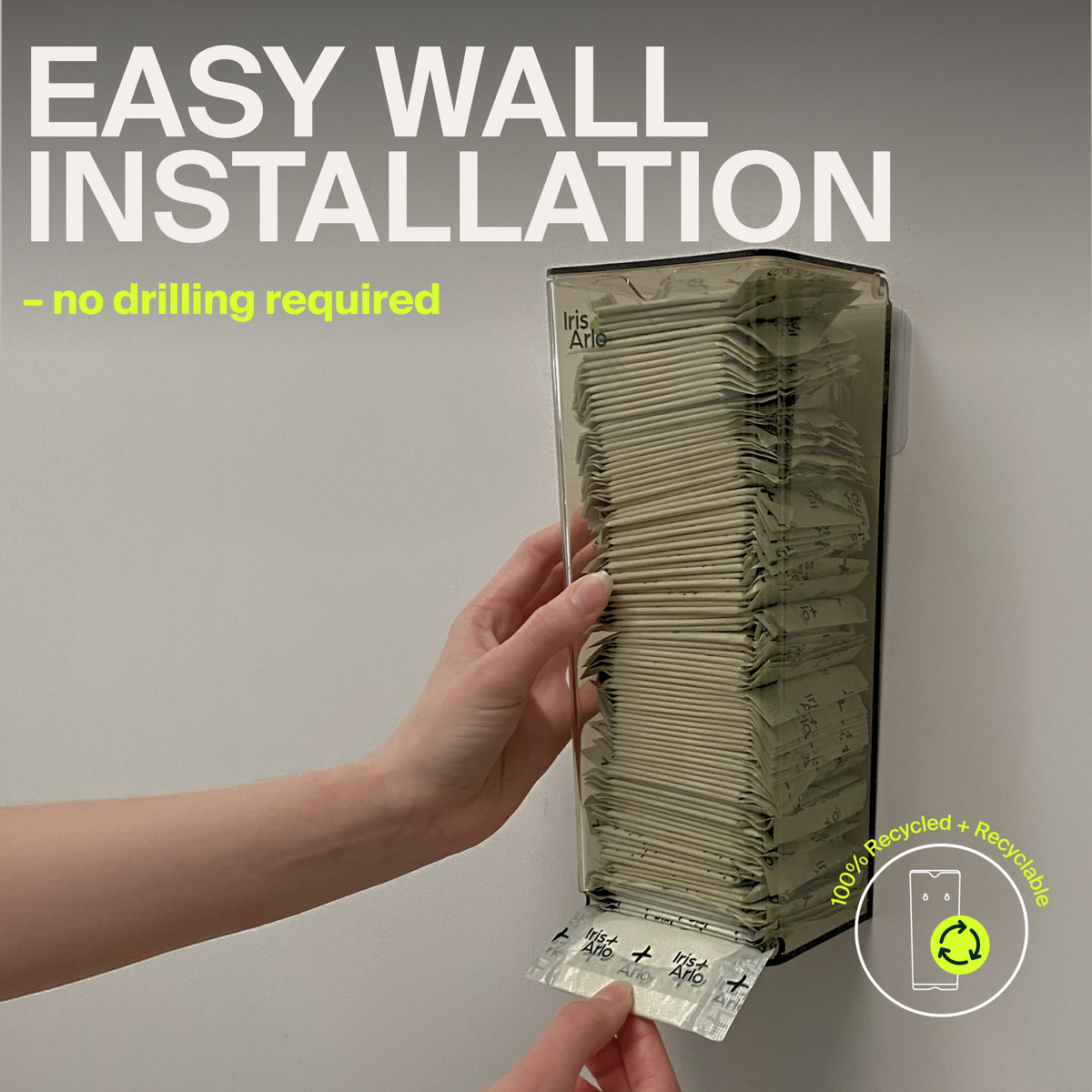 Recycled Plexiglass Wall-Mounted Dispenser - Pantyliners