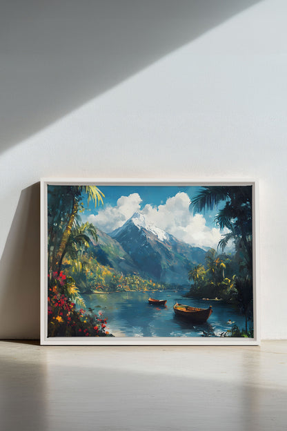EMERALD LAGOON, Oeuvre sur toile étirée