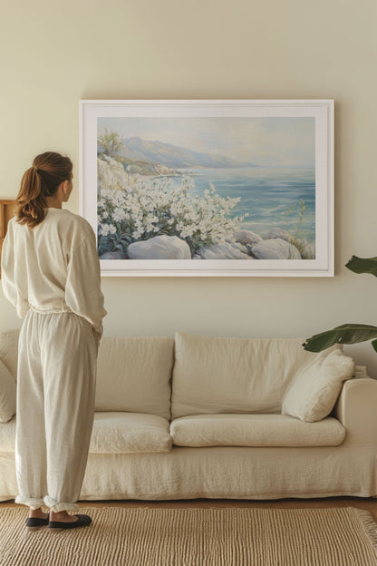 AZURE HORIZON, Oeuvre sur toile étirée