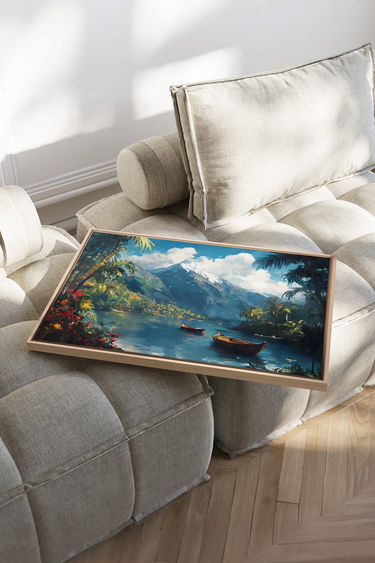 EMERALD LAGOON, Oeuvre sur toile étirée