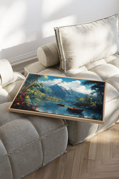 EMERALD LAGOON, Oeuvre sur toile étirée