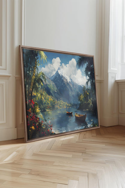 EMERALD LAGOON, Oeuvre sur toile étirée