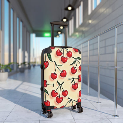 Cherry Print Suitcase — Retro Red Cherries Carry-On Luggage Cover