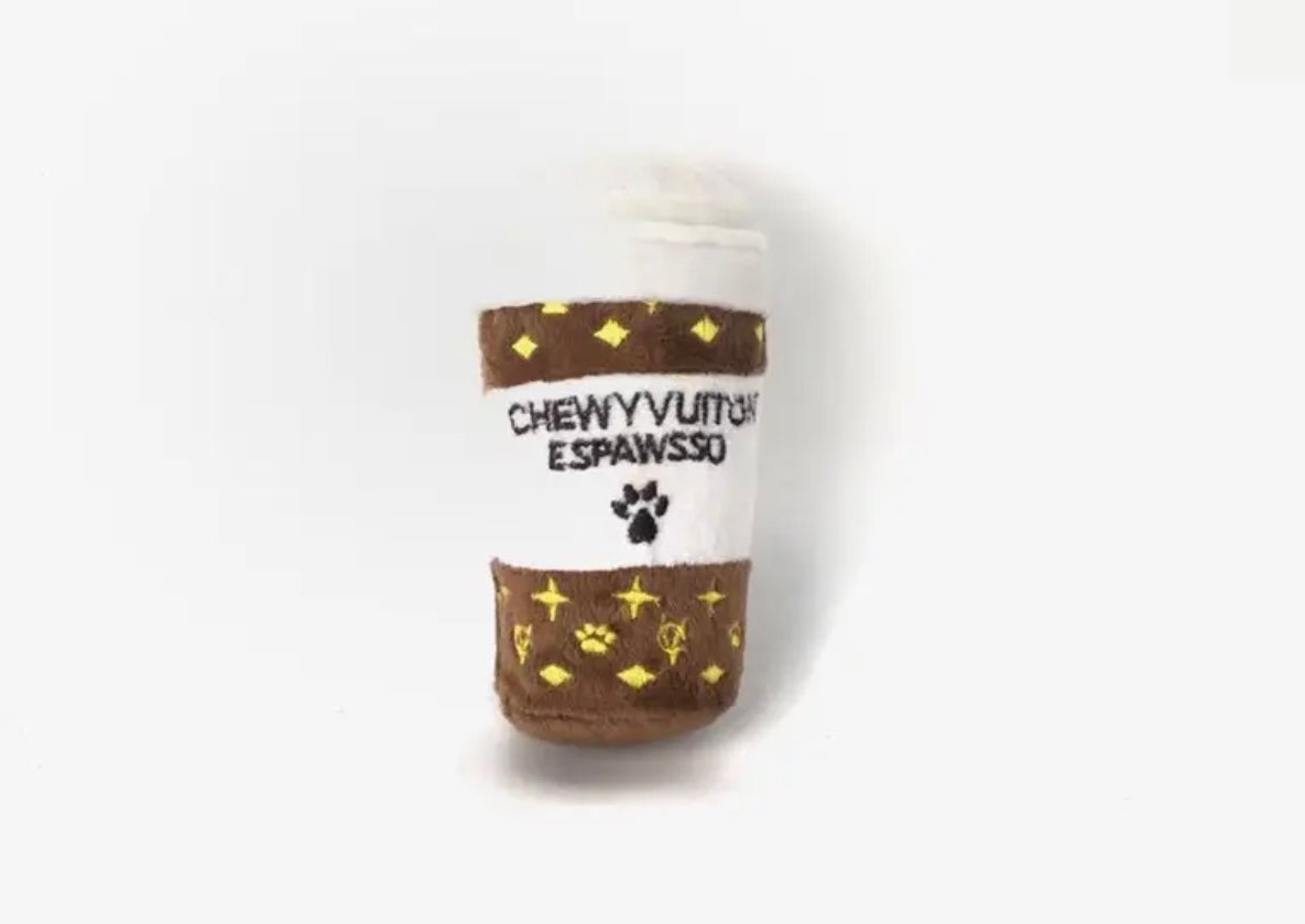 Chewy Pawtton Espresso Toy for Dogs – Plush Dog Toy