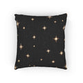 Starry Night Sparkle Woven Pillow | Black Cross-Stitch Stars