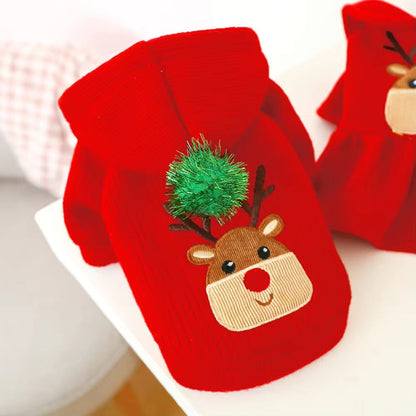 Reindeer Christmas Hoodie for Dogs – Festive Holiday Dog Hoodie