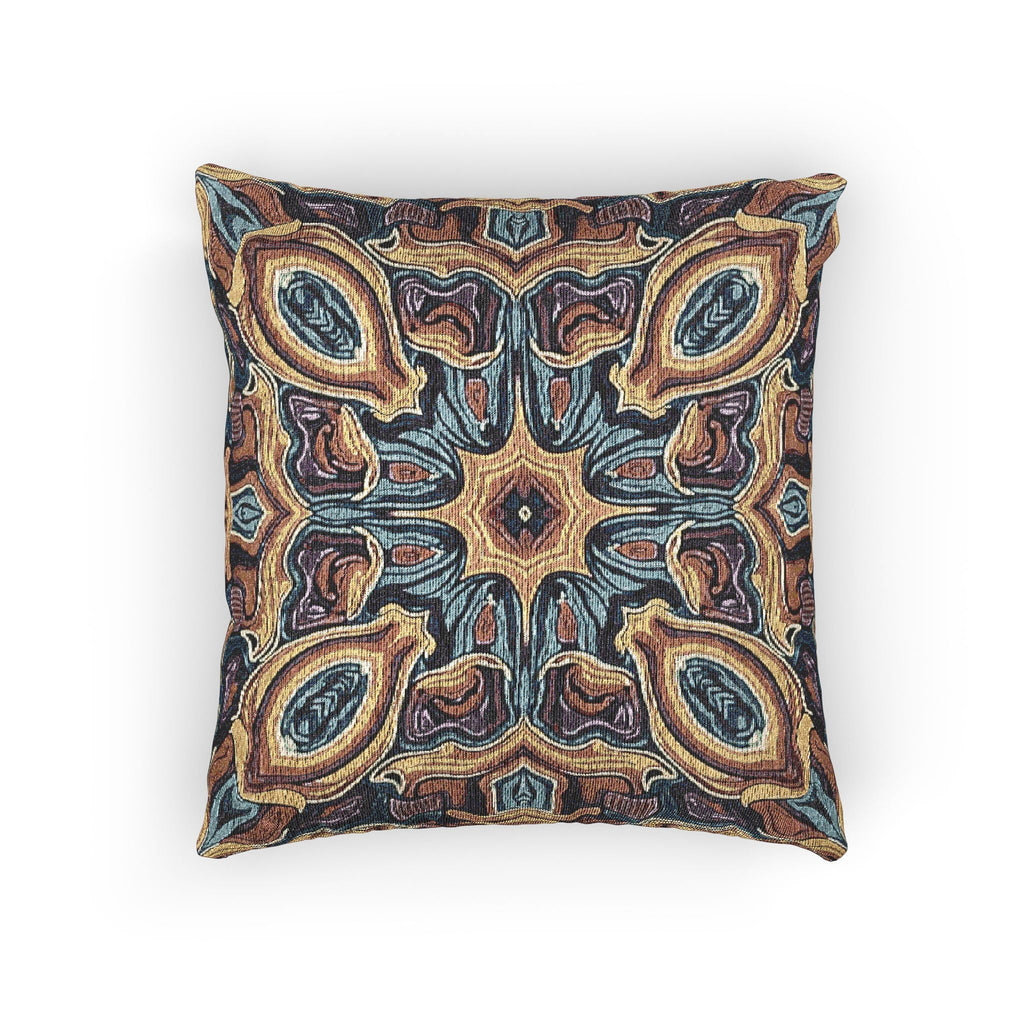 Bohemian Woven Pillow – Mosaic Medallion Decorative Throw Pillow