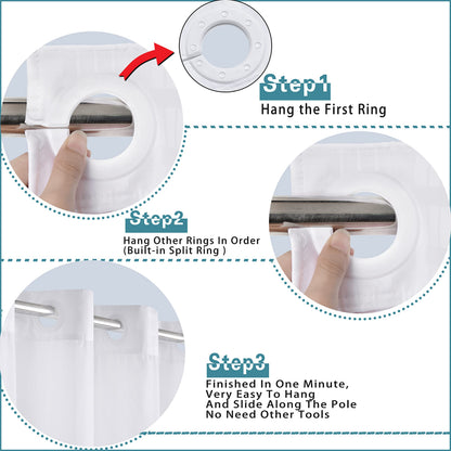 Conbo Mio Hotel Style Fabric Shower Curtain with Snap in Liner for Bathroom Machine Washable Waterproof Repellent Shower Curtain (Check-White, 71" W x 74" H) 🍁 All In One Marketplace Canada