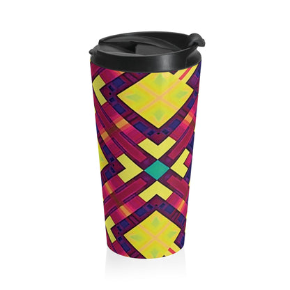Travel Mug — Bright Geometric Kaleidoscope Stainless Steel Tumbler