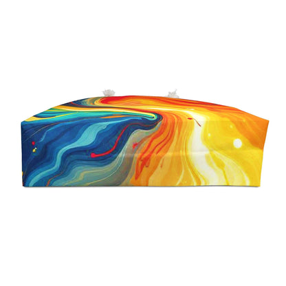 Abstract Colorful Swirl Weekender Bag | Vibrant Marble Print, Large Tote Bag