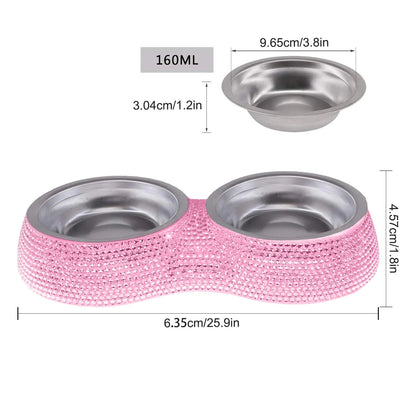 Bedazzle Me Rhinestone Dog Bowl | Decorative Sparkle Pet Bowl