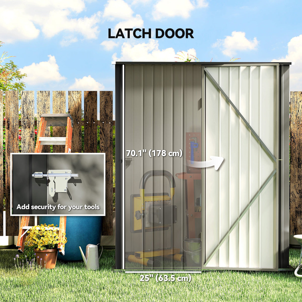 5' x 3' Outdoor Storage Shed, Steel Garden Shed with Single Lockable Door, Tool Storage Shed for Backyard, Black