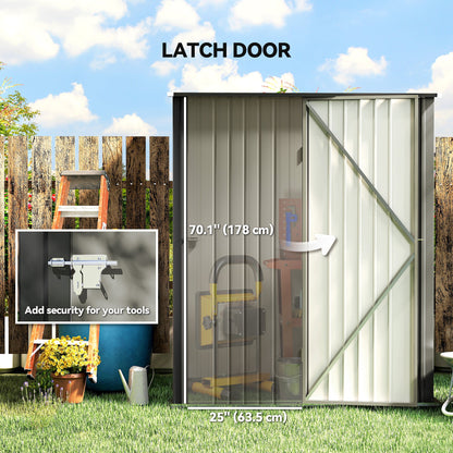 5' x 3' Outdoor Storage Shed, Steel Garden Shed with Single Lockable Door, Tool Storage Shed for Backyard, Black
