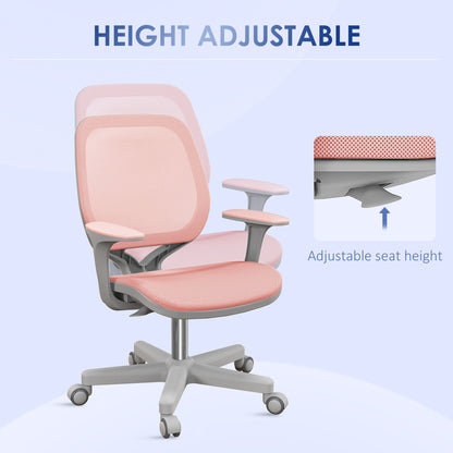 Office Chair, Small Computer Desk Chair with Mesh Back, Swivel Castors, Arm, Grey