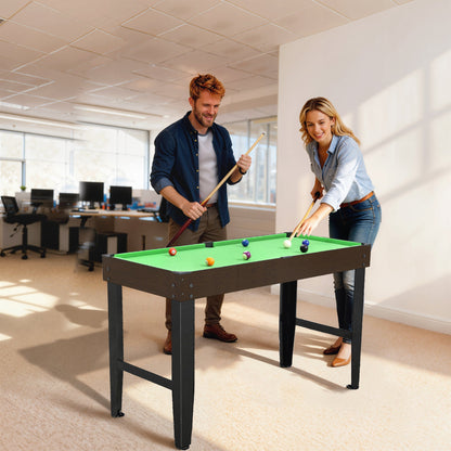 55" Mini Pool Table, Pool Game Billiard Table Set with 2 Cues, 16 Balls, 2 Chalks, Triangle, Brush, Green