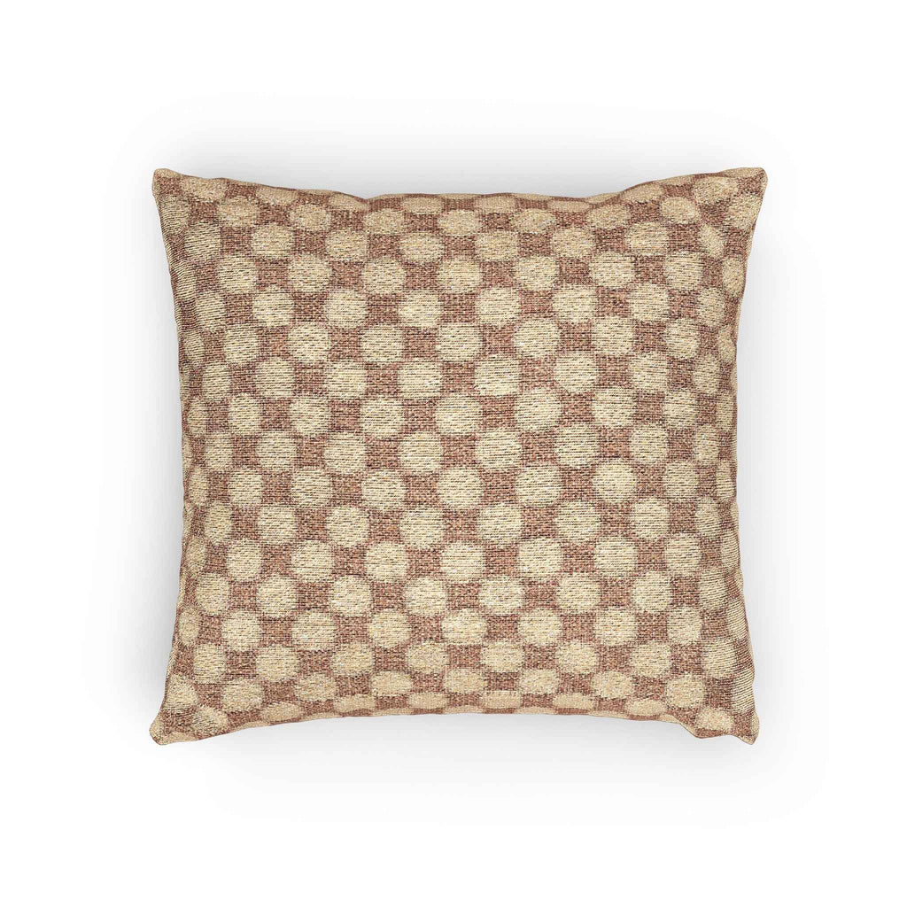 Woven Checkered Pattern Pillow | Neutral Brown Geometric Throw Pillow