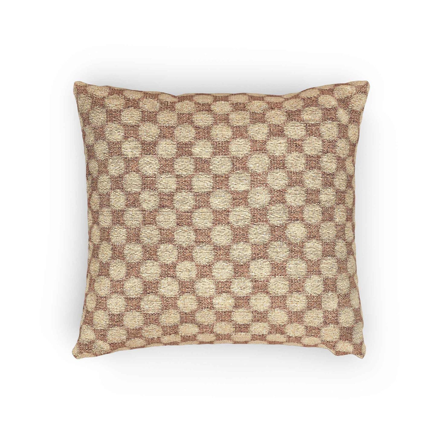 Woven Checkered Pattern Pillow | Neutral Brown Geometric Throw Pillow