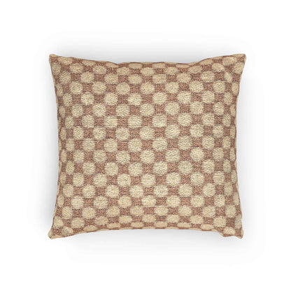 Woven Checkered Pattern Pillow | Neutral Brown Geometric Throw Pillow