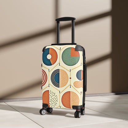 Mid-Century Geometric Suitcase – Retro Colorful Carry-On Luggage