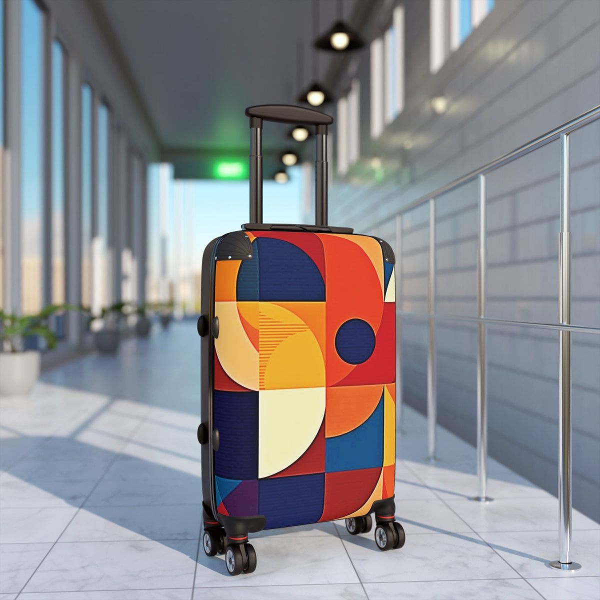 Suitcase — Retro Geometric Carry-On Luggage (Bold Mid-Century Pattern)