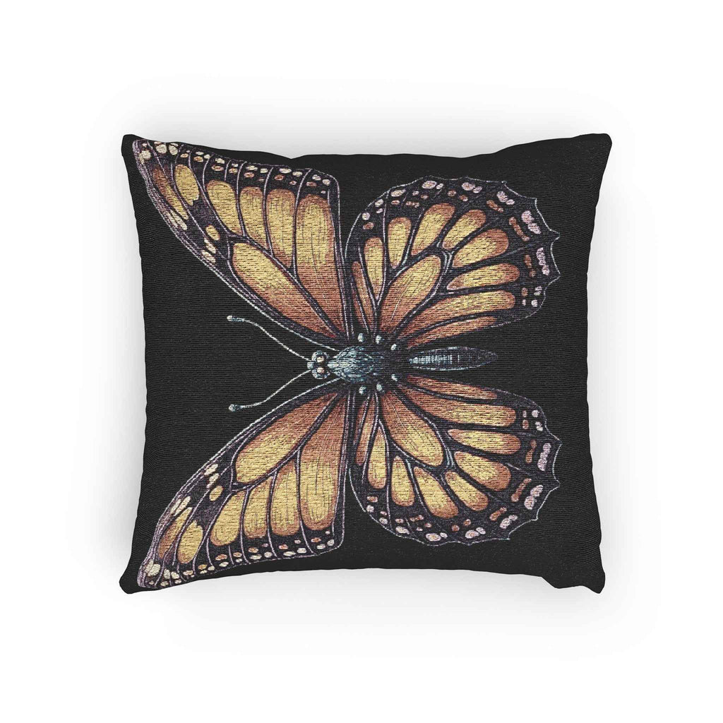 Monarch Butterfly Woven Pillow | Pixel Art Butterfly Throw Pillow