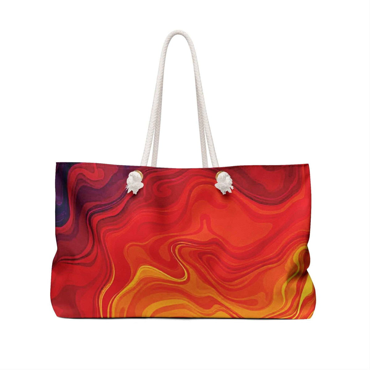Fiery Abstract Swirl Weekender Bag | Marble Gradient Travel Tote