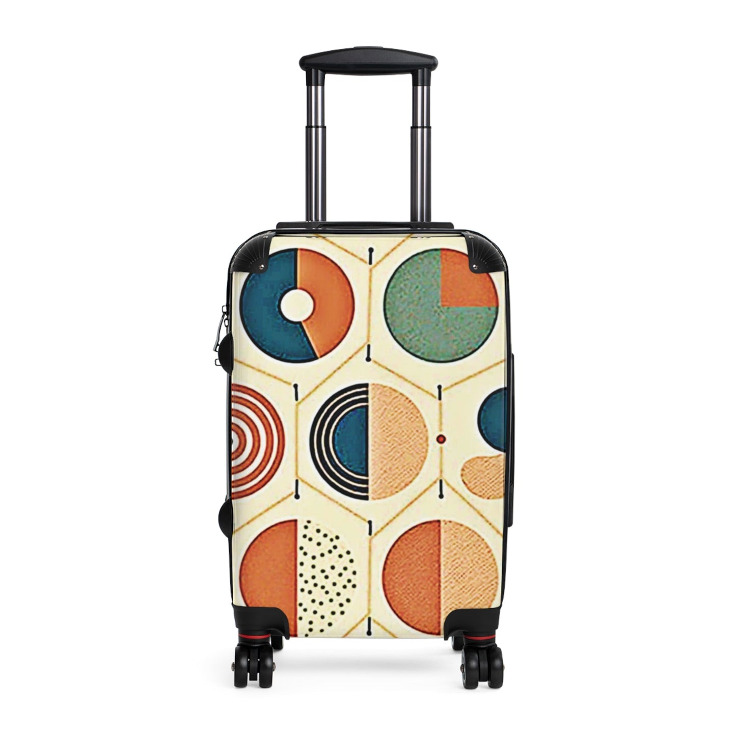 Mid-Century Geometric Suitcase – Retro Colorful Carry-On Luggage