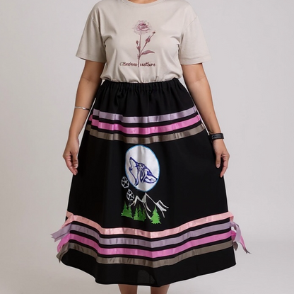 Howling wolf Ribbon Skirt