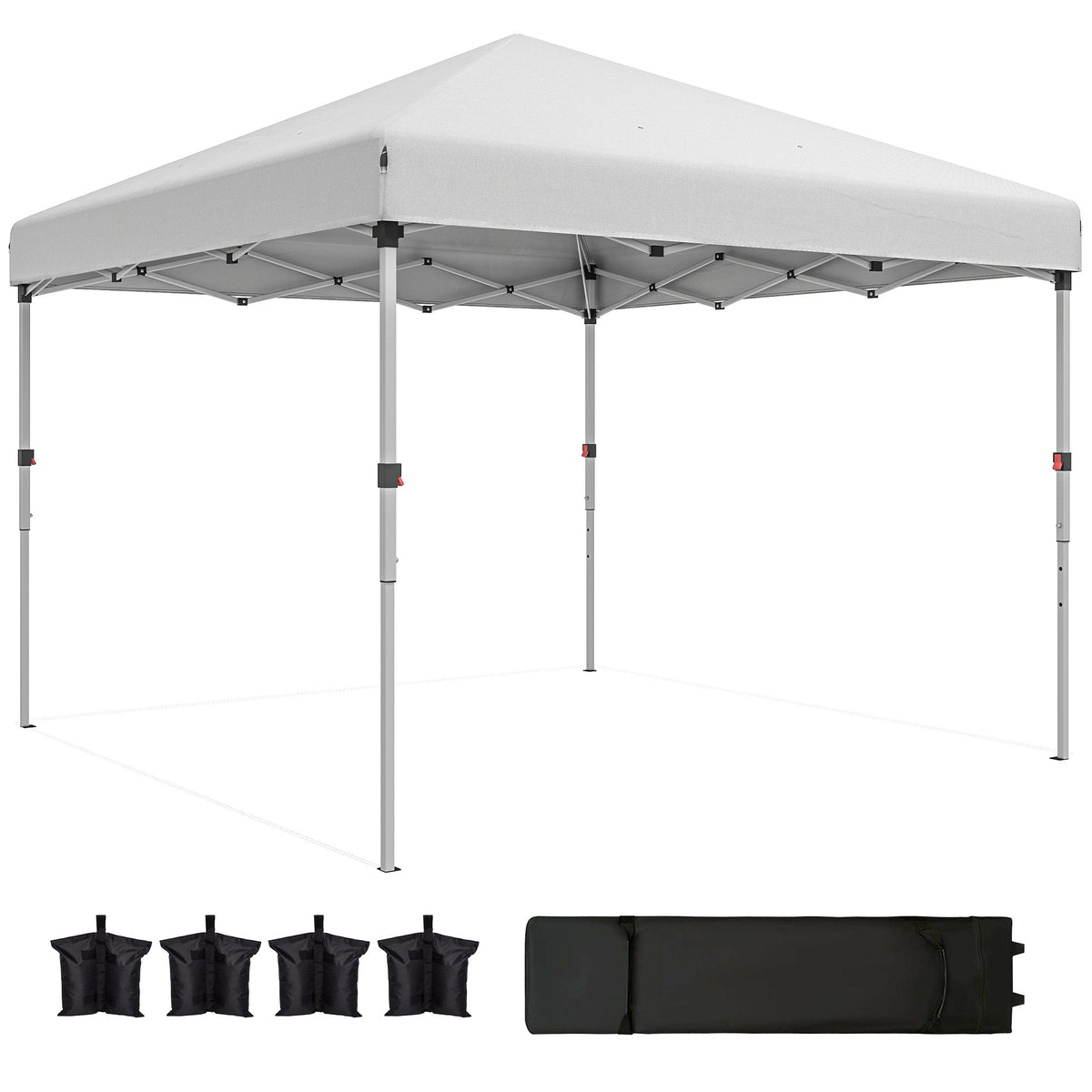 10' x 10' Pop Up Canopy with Sidewalls, Roller Bag, Height Adjustable Instant Tent for Outdoor, Garden, Patio, Black