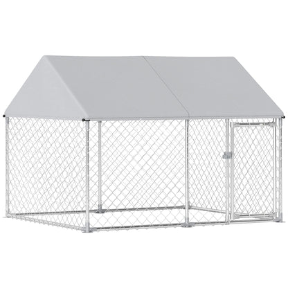 Outdoor Dog Kennel with Waterproof & Anti-UV Cover, Quick-Connect Frame, Secure Lock for Small Medium Dogs