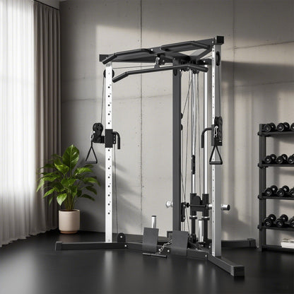 Multifunctional Home Gym Machine with Pull Up Bar, 15-Position Adjustable Strength Training Workout Station
