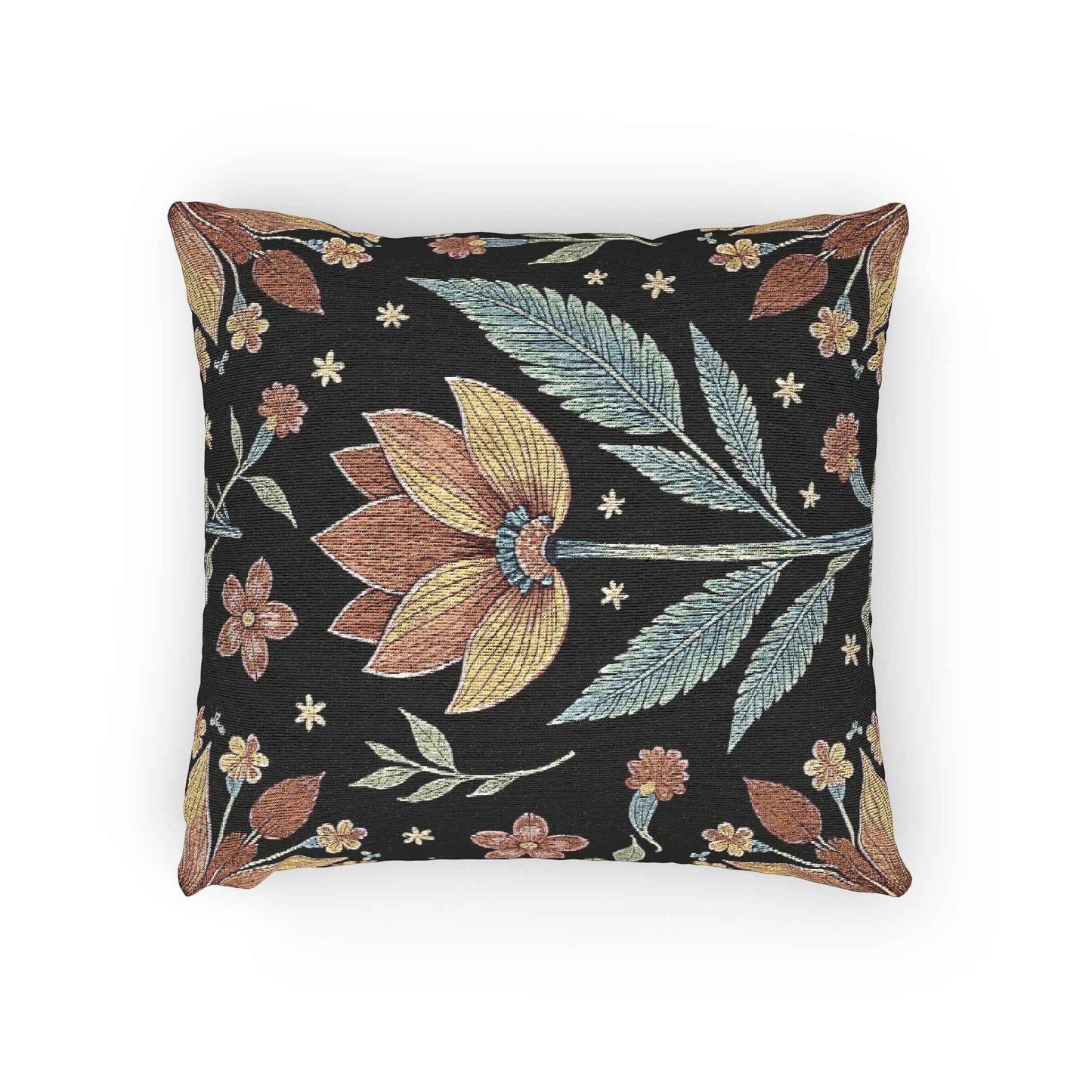 Vintage Floral Tapestry Woven Pillow | Botanical Throw Pillow