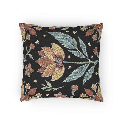 Vintage Floral Tapestry Woven Pillow | Botanical Throw Pillow
