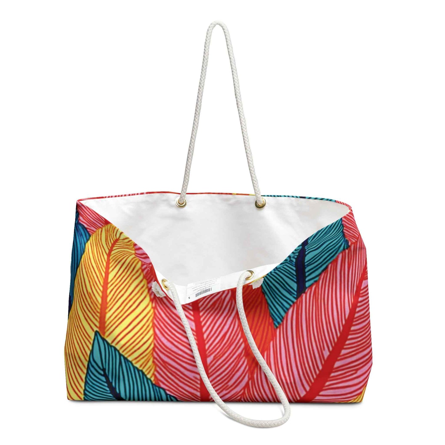 Colorful Tropical Feather Weekender Bag | Beach Travel Tote | Large Tote Large | mom baby essentials bag | mom baby bag