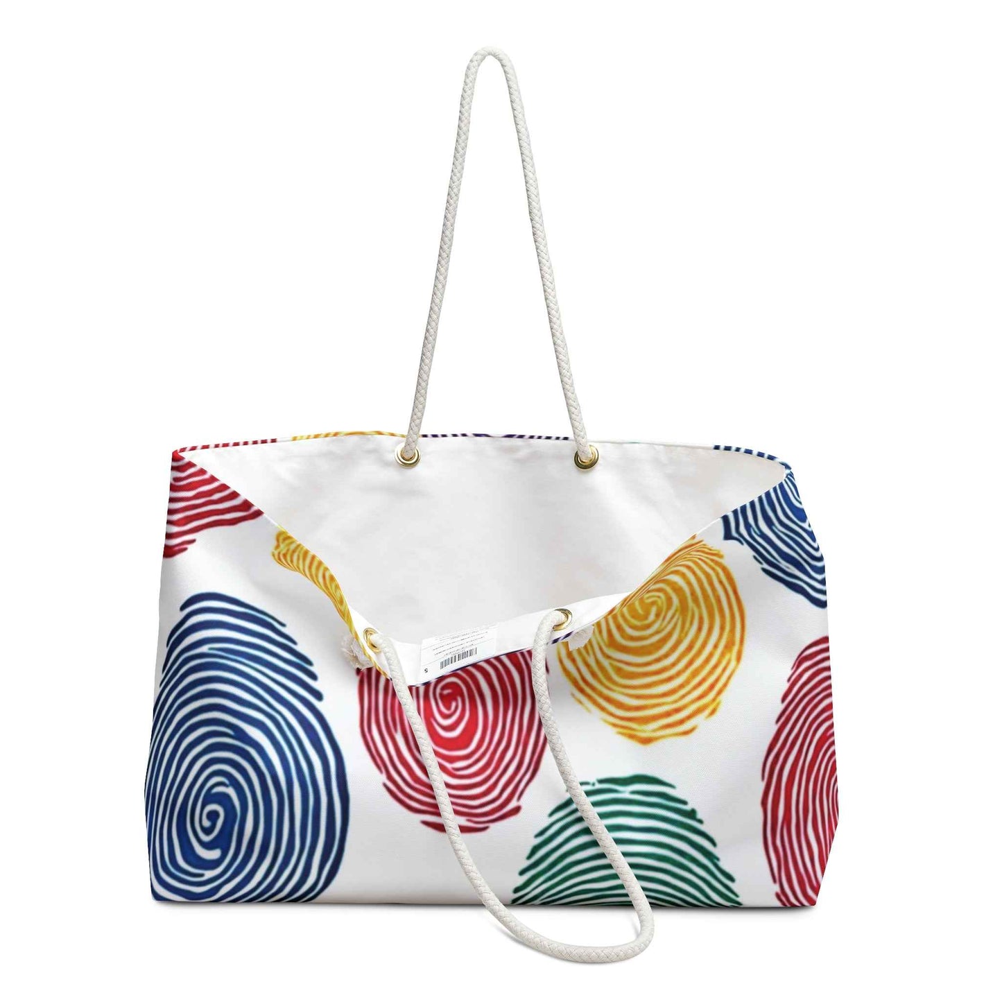 Colorful Fingerprint Pattern Weekender Bag | Multicolor Swirl Travel Tote | Mother's Day| Busy Mom Carryon