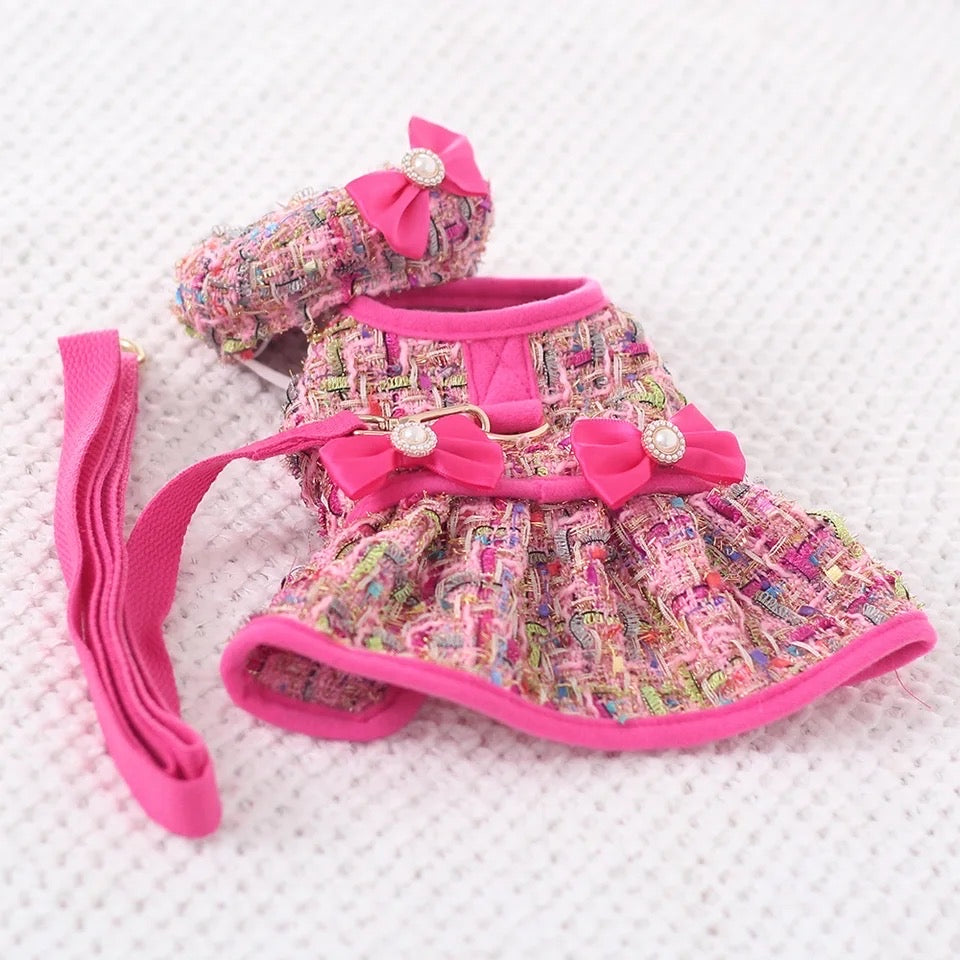 Miss London Dog Harness Set | Harness, Hat, and Leash Set